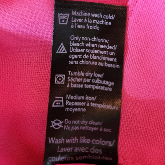 Sheer Pink Button Blouse, like new. - Picture 3 of 10